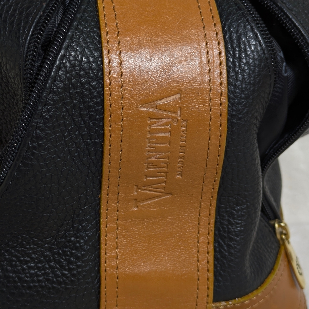 Valentina Convertible Black Brown Leather Shoulder Crossbody Sling Backpack‎ - Picture 15 of 16